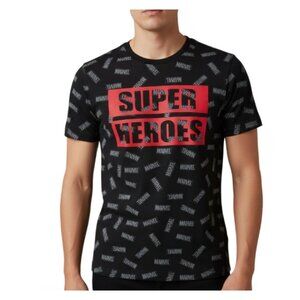 Marvel Superheroes Rubber Logo Men's Short Sleeve Graphic T-Shirt (CH/Small )NEW